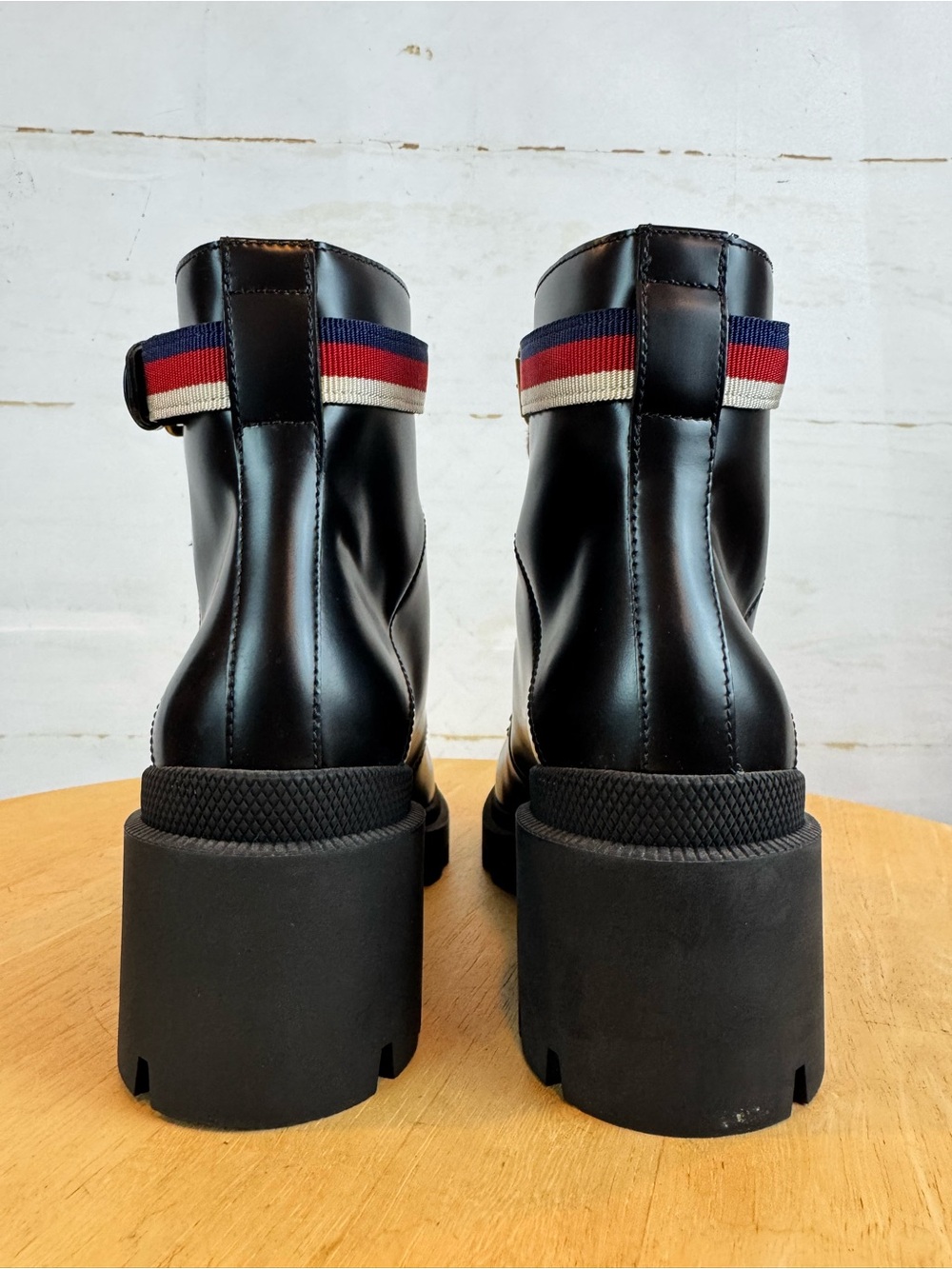 Gucci | Black Leather Lace-Up Combat Boot, EU 36.5 - Picture 6 of 12
